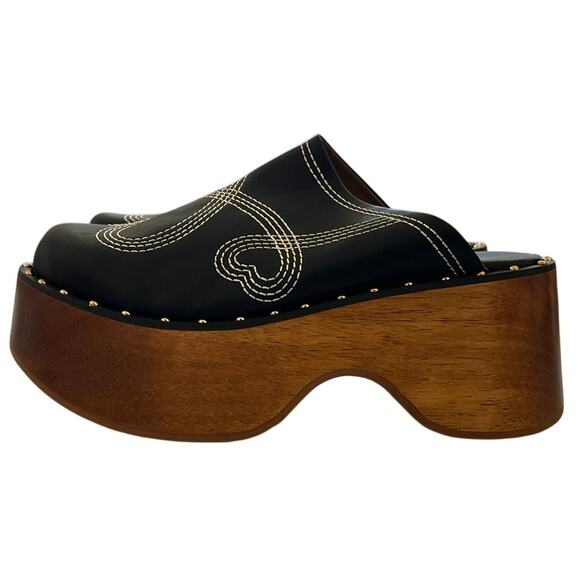 FARM Rio Black Sandals with Brown Platform - Picture 11 of 12